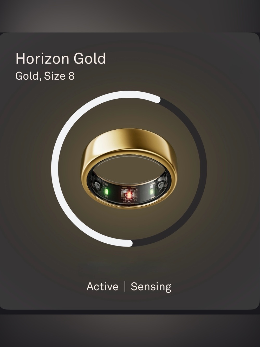 Oura Horizon Gold Smart Ring - Gold Finish Size 8